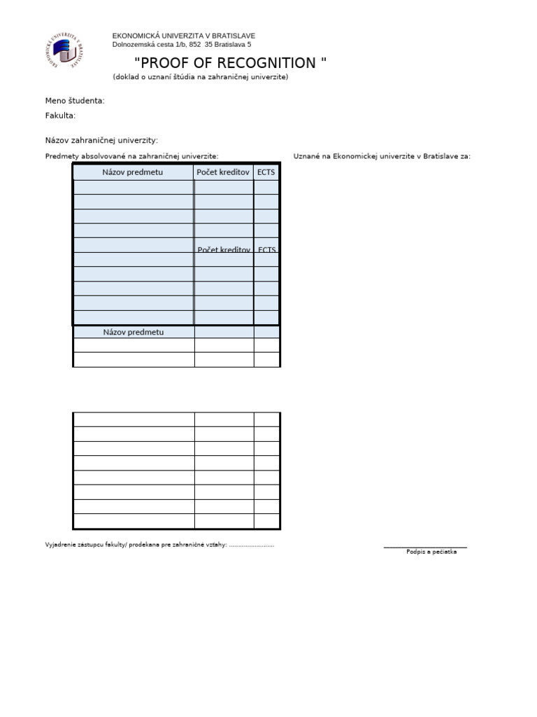 1 Proof of Recognition | PDF