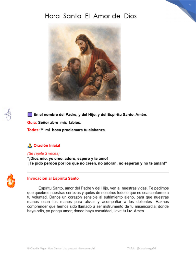 Hora Santa El Amor de Dios 12 Febrero 2026 | PDF | Amor | eucaristía