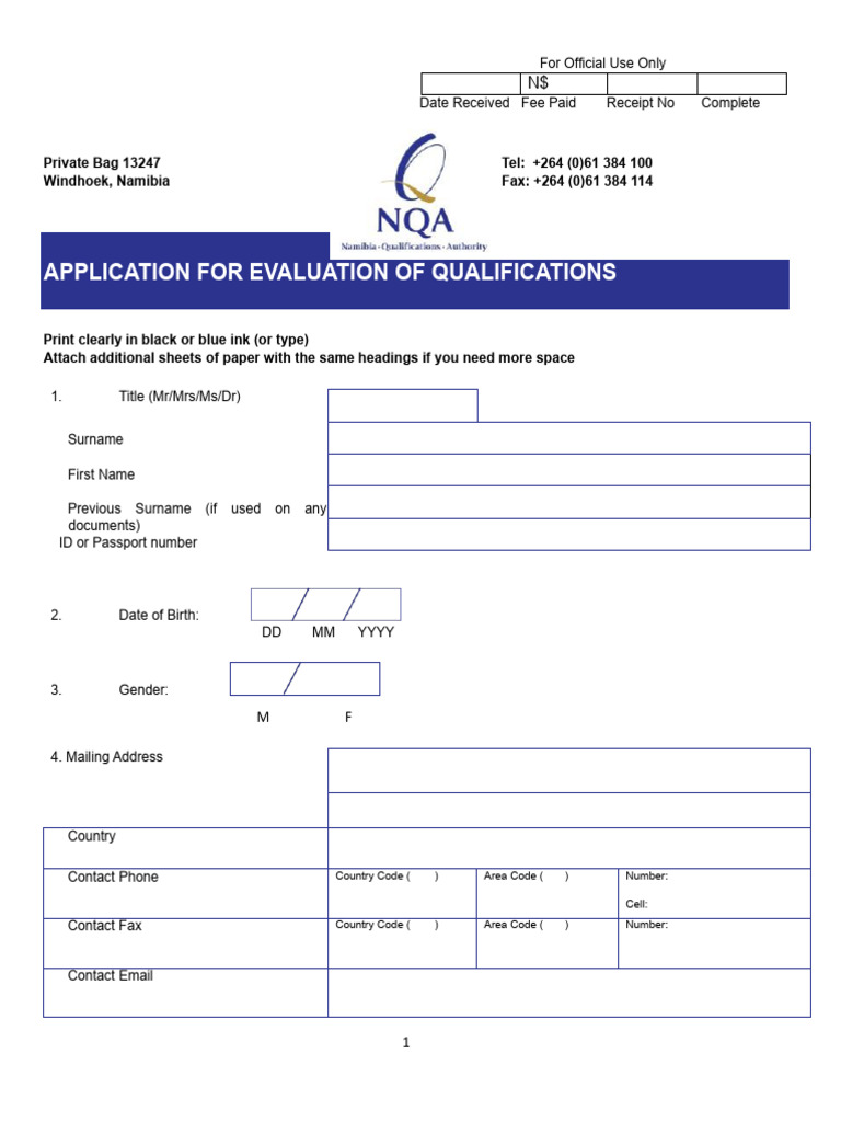 Application For Evaluation of Qualifications 2025 | PDF | Academic ...
