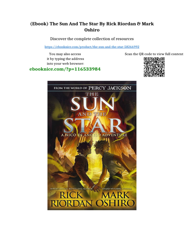 (Ebook) The Sun and The Star by Rick Riordan & Mark Oshiro Kindle & PDF ...