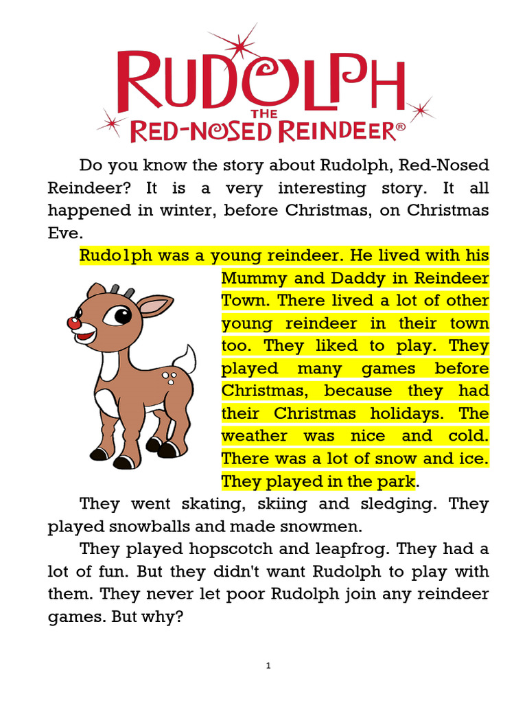 Rudolph The Red-Nosed Raindeer | PDF | Rudolph The Red Nosed Reindeer ...