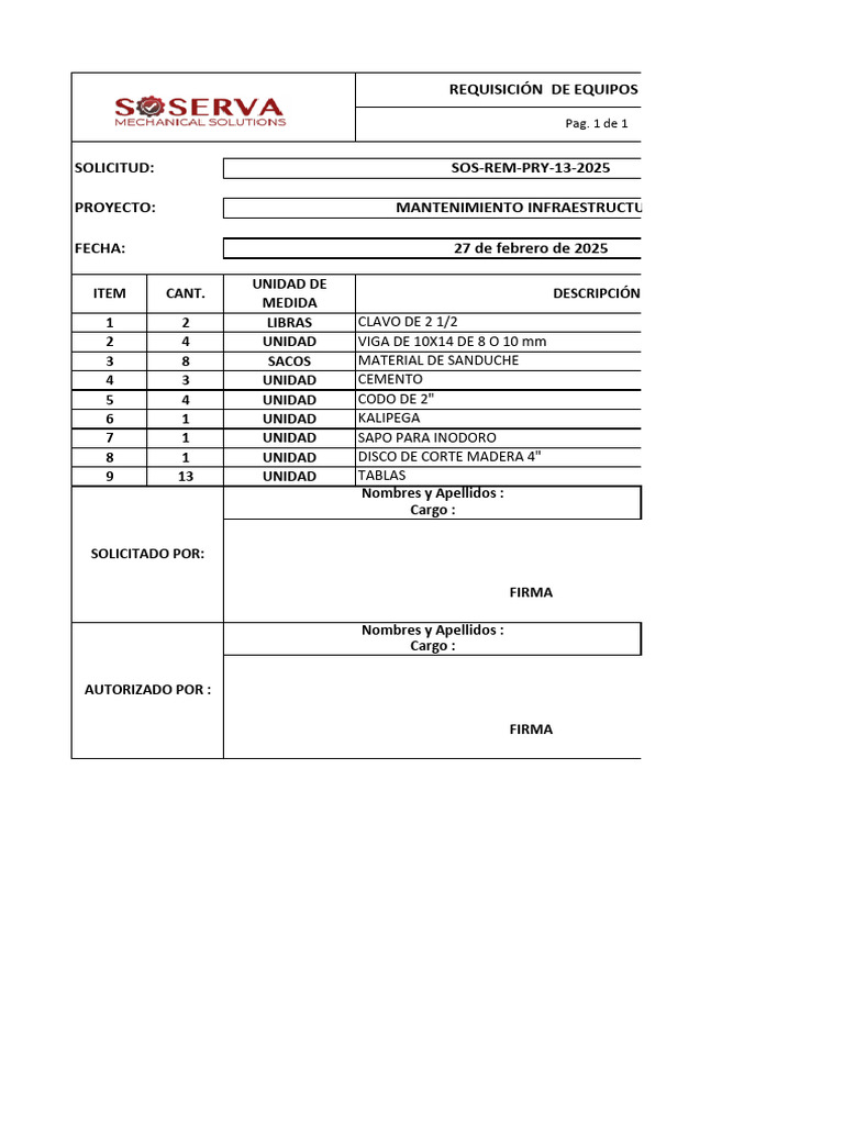Formato Requisiciones | PDF
