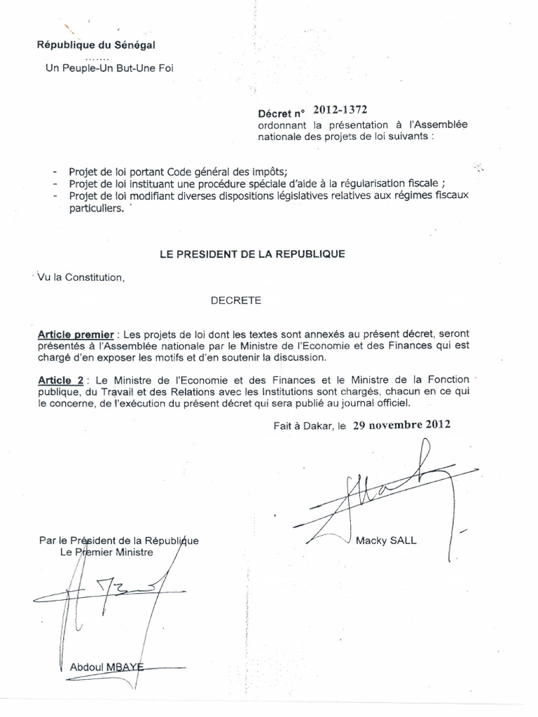 Loi Instituant Une Procédure Spéciale D'aide À La Régularisation ...