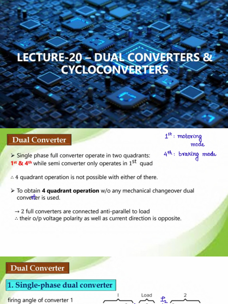 362 Power Electronics Lecture 20 Dual Converters and Cyclocon @SEM2JOB ...