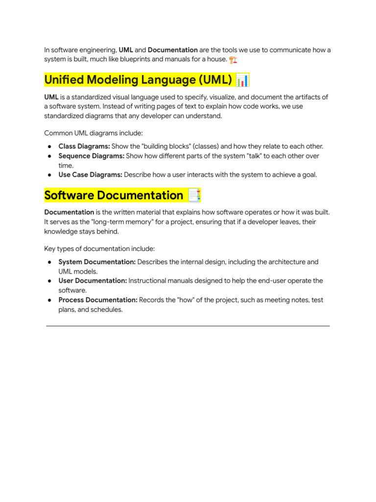 UML and Software Documentation Explained | PDF