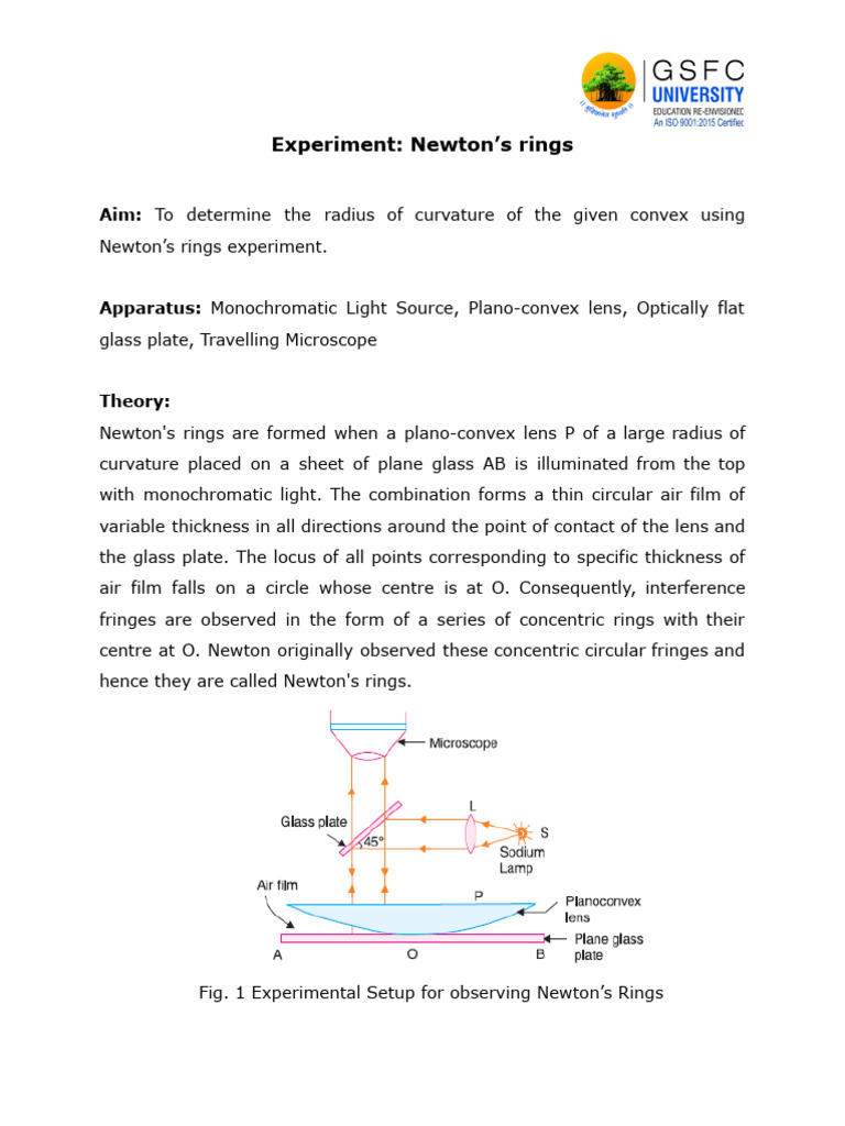 Newtons Rings - Updated | PDF | Physics | Radiation