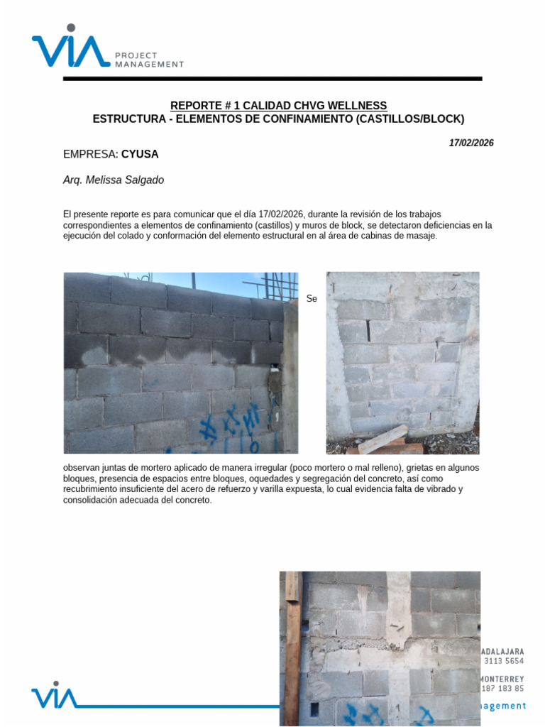 Chvg - Reporte # 1. Calidad. Cyusa Wellness | PDF