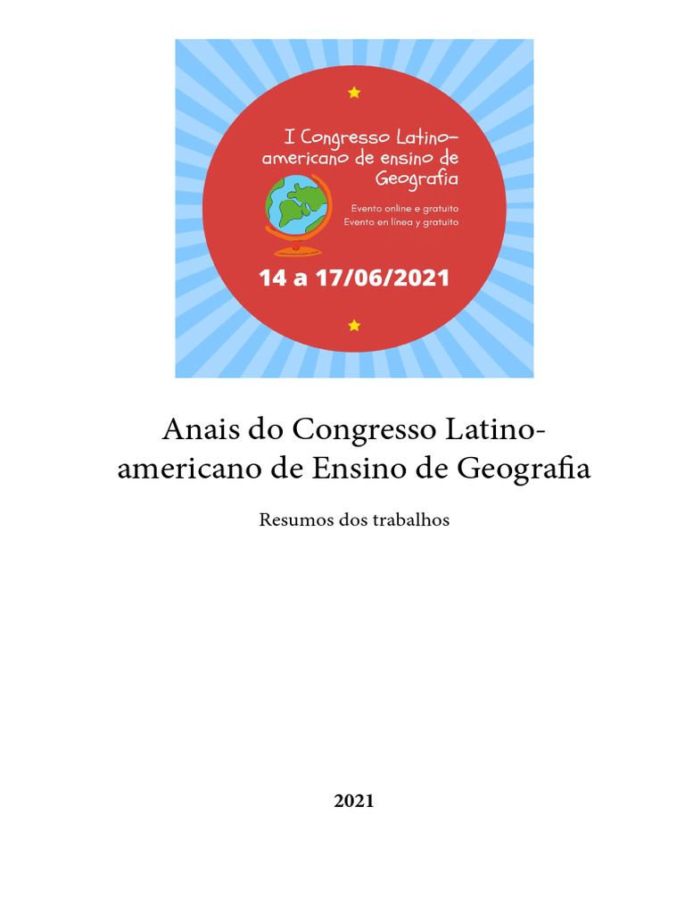 Anais CLEG | PDF | Geografia | Pedagogia