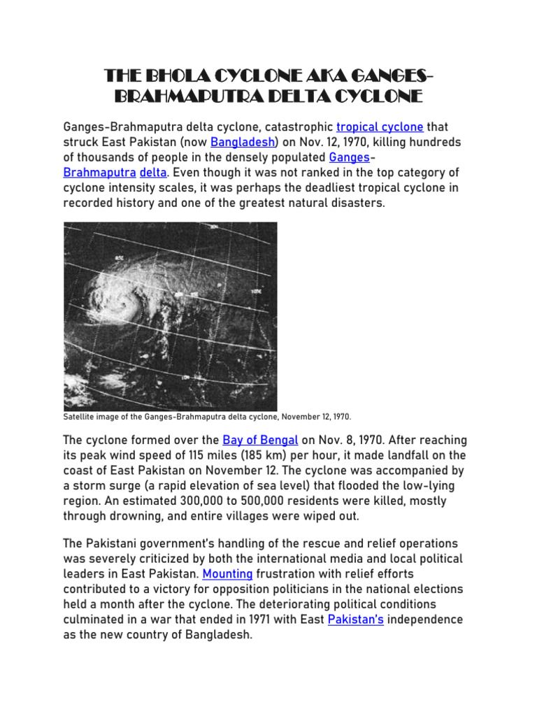 The Bhola Cyclone Case Study | PDF