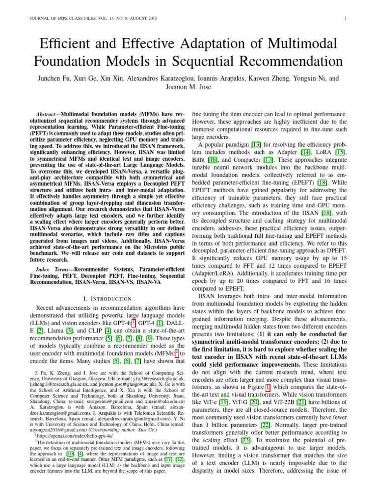 Efficient and Effective Adaptation of Multimodal Foundation Models in ...