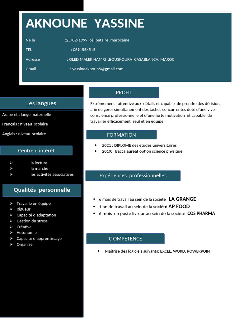 CV Halima Correcte | PDF