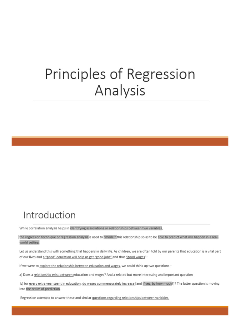 Principles of Regression Analysis 2025 | PDF | Regression Analysis ...