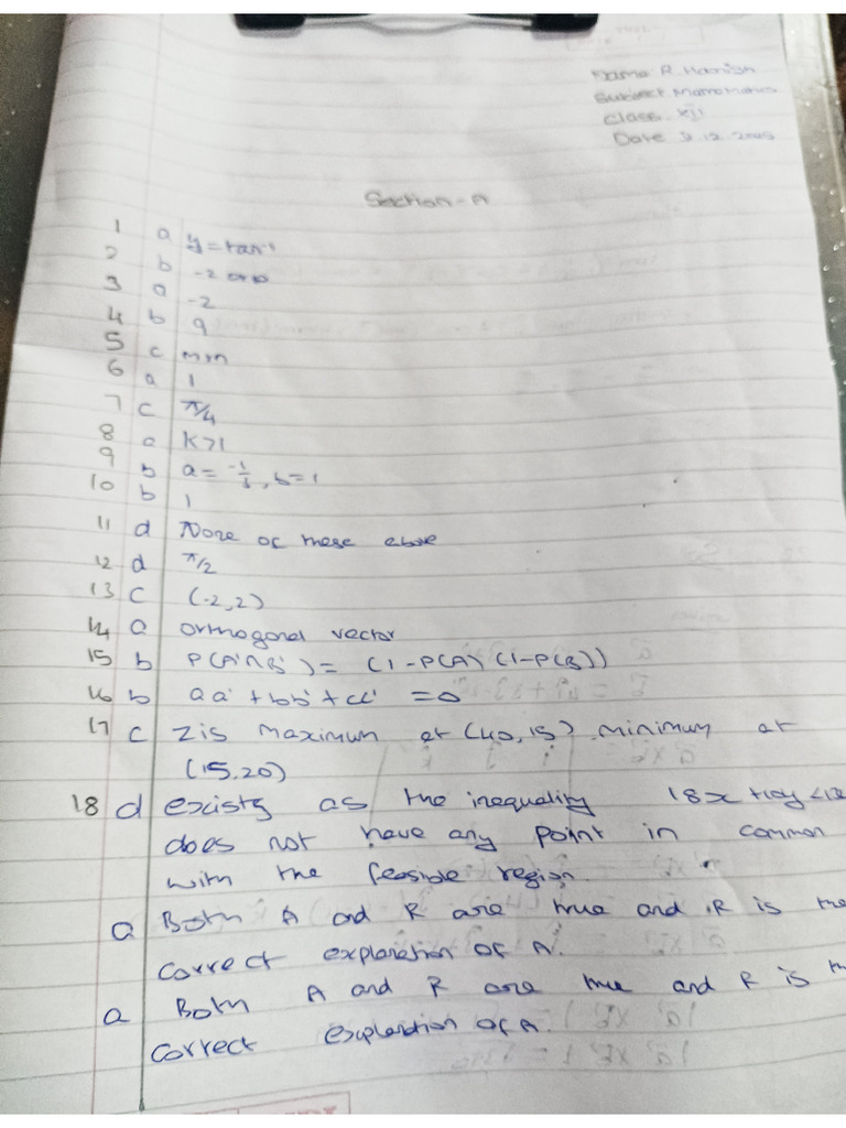 Mathematics Exam | PDF
