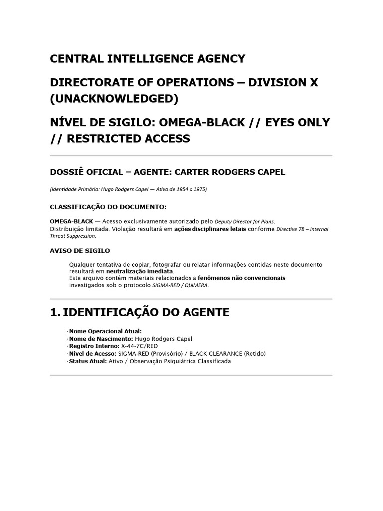Dossie Agente - Hugo R. Capel | PDF | Agência de Inteligência Central ...