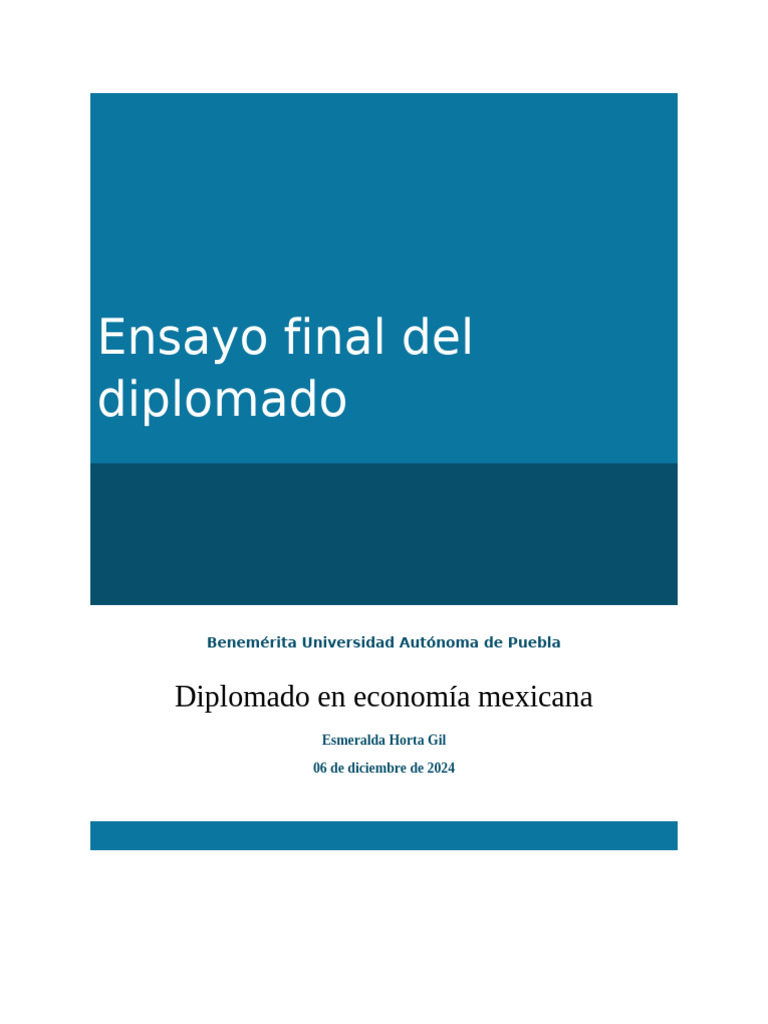 Ensayo Final Del Diplomado | PDF | Tratado de Libre Comercio ...