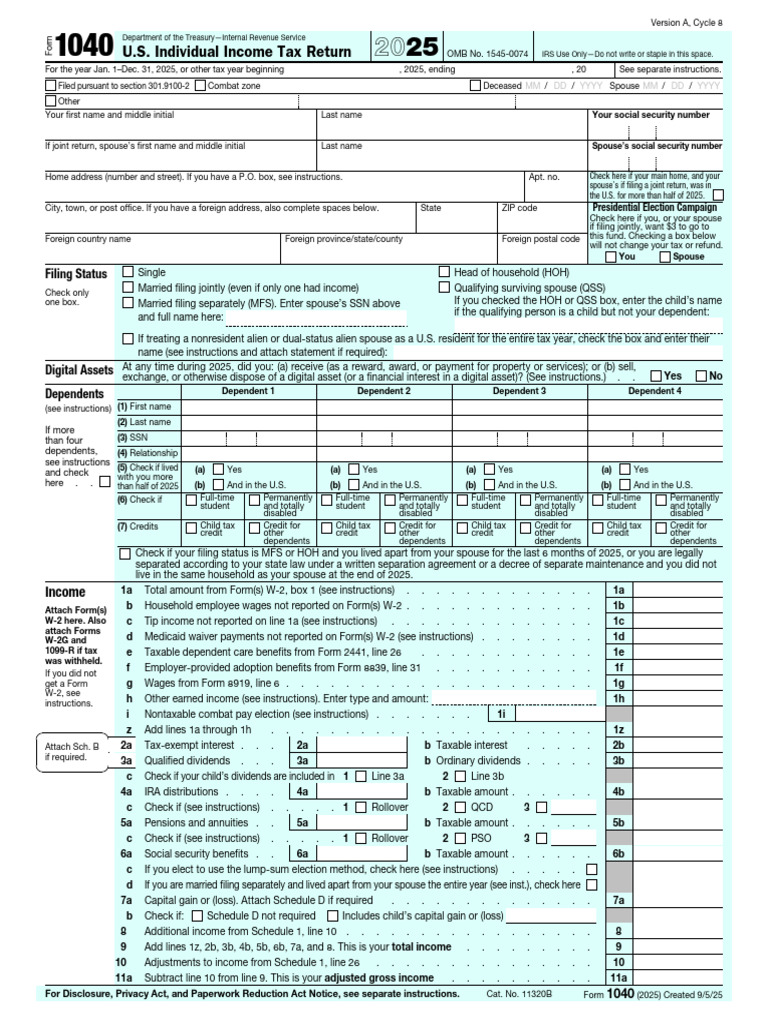 Federal Ind - 1 | PDF | Irs Tax Forms | Tax Deduction