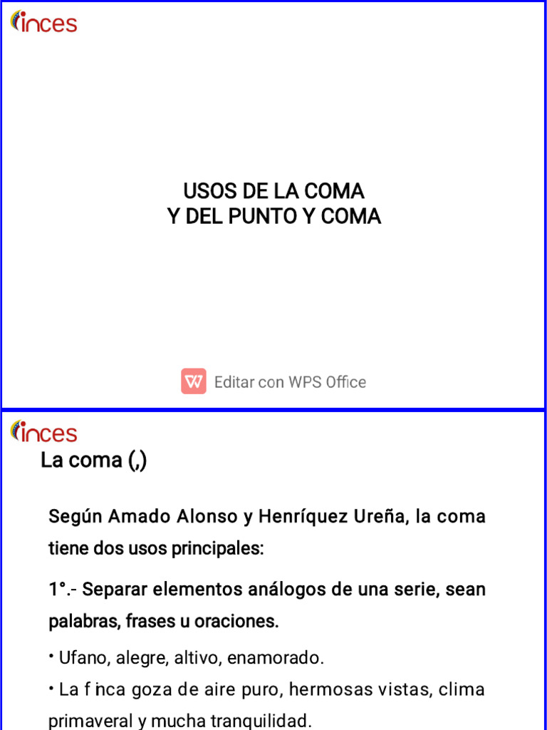 Usos de La Coma | PDF