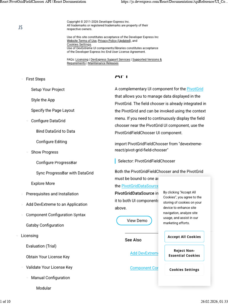 React PivotGridFieldChooser API - React Documentation | PDF | Http ...