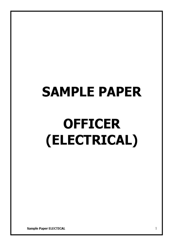 Sample Officer Electrical | PDF | Electrical Resistance And Conductance ...
