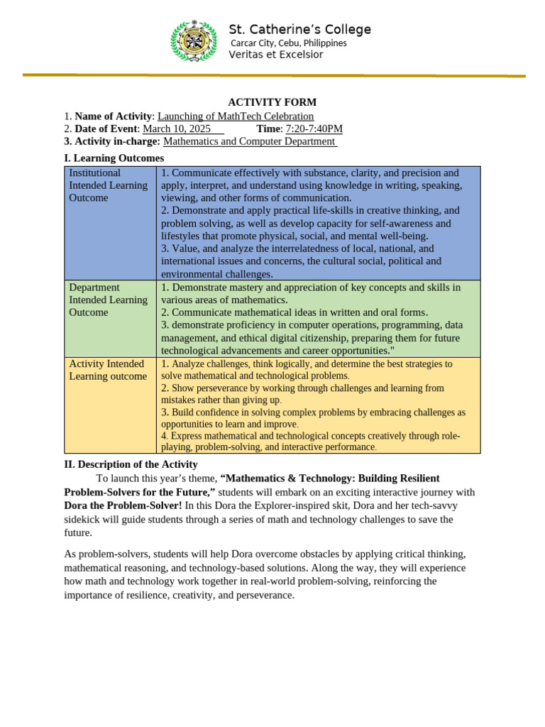 Activity Form Launching | PDF | Behavioural Sciences | Psychology