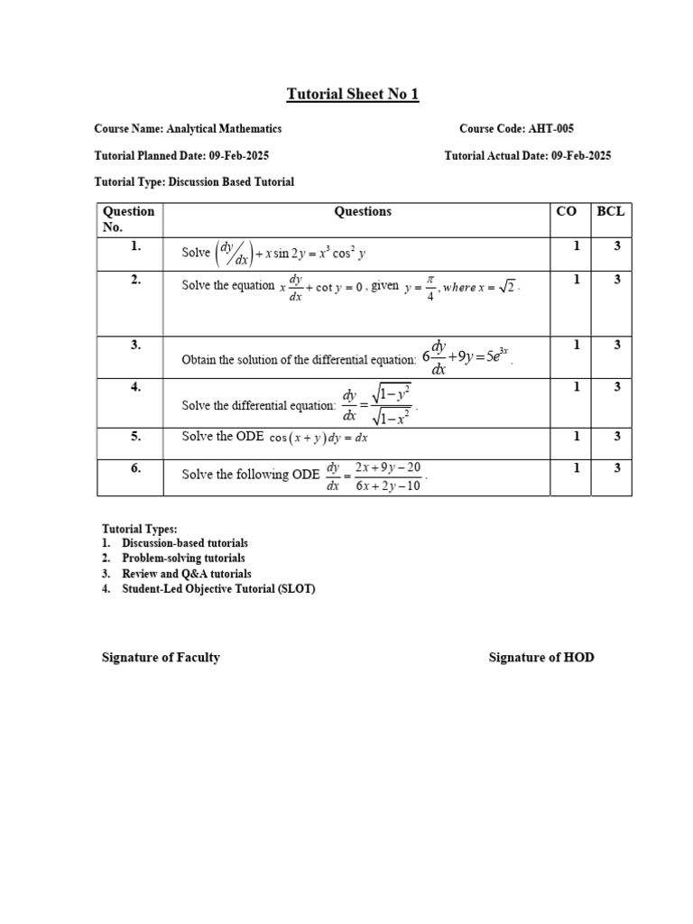 Tutorial 1 | PDF