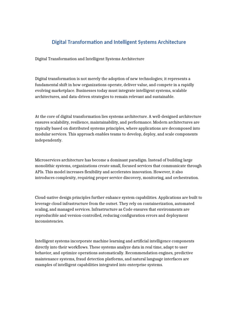 Document 6 Digital Transformation and Intelligent Systems Architecture ...