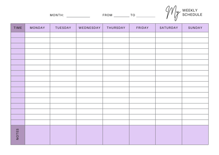White and Light Blue Simple Weekly Schedule Document A4 PDF | PDF
