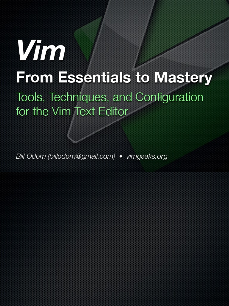 Vim From Essentials To Mastery 2011 | PDF | Areas Of Computer Science ...