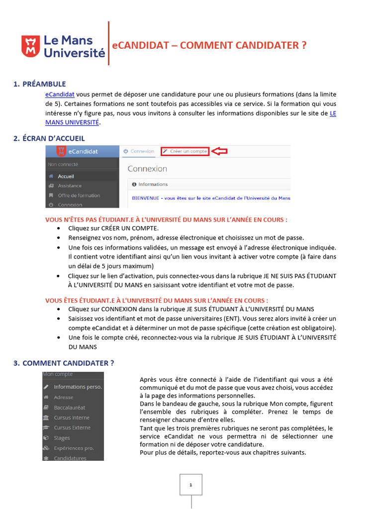 Ecandidat - Guide Du Candidat | PDF