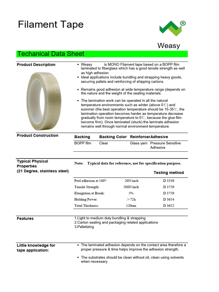 Li̇fli̇ Bant Test Raporu 329G-TDS | PDF | Lamination | Adhesive