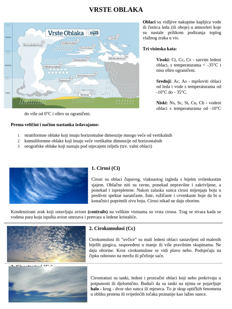 Oblaci I Vrste Oblaka | PDF