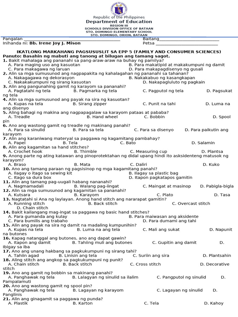 3RD PT Epp5 | PDF