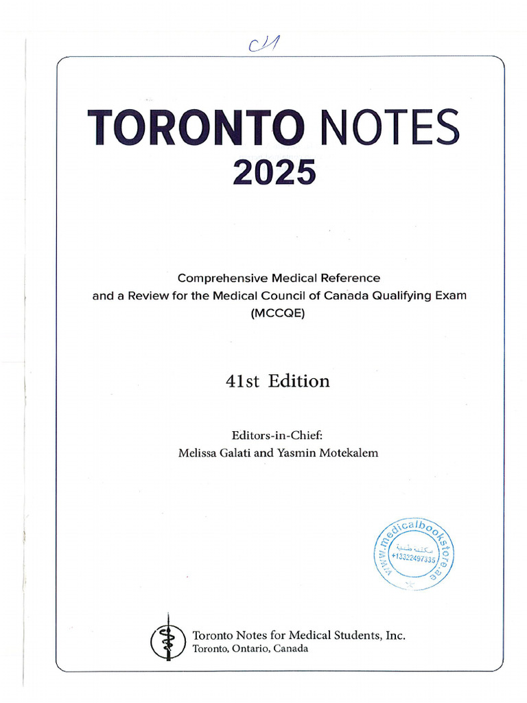 Toronto Notes 2025 (Medicalstudyzone - Com) | PDF