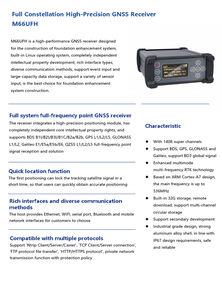 Full Constellation High-Precision GNSS Receiver-M66UFH-Product ...