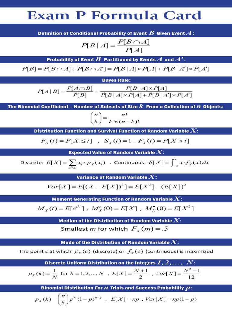 P Formula Card | PDF