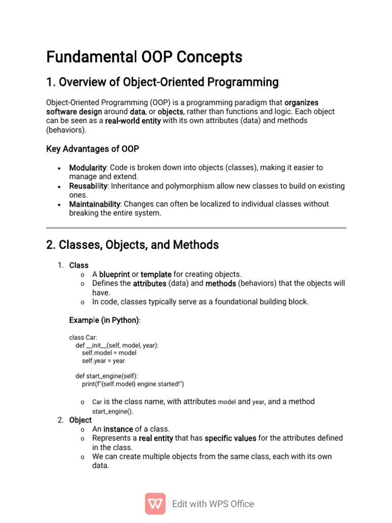 Week 1 - Introduction To OOP UML (20260113102029) | PDF | Object ...