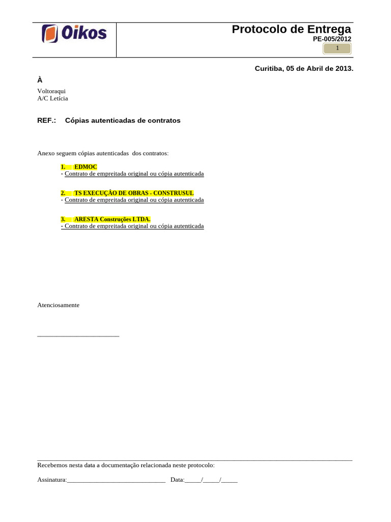 Modelo Protocolo | PDF
