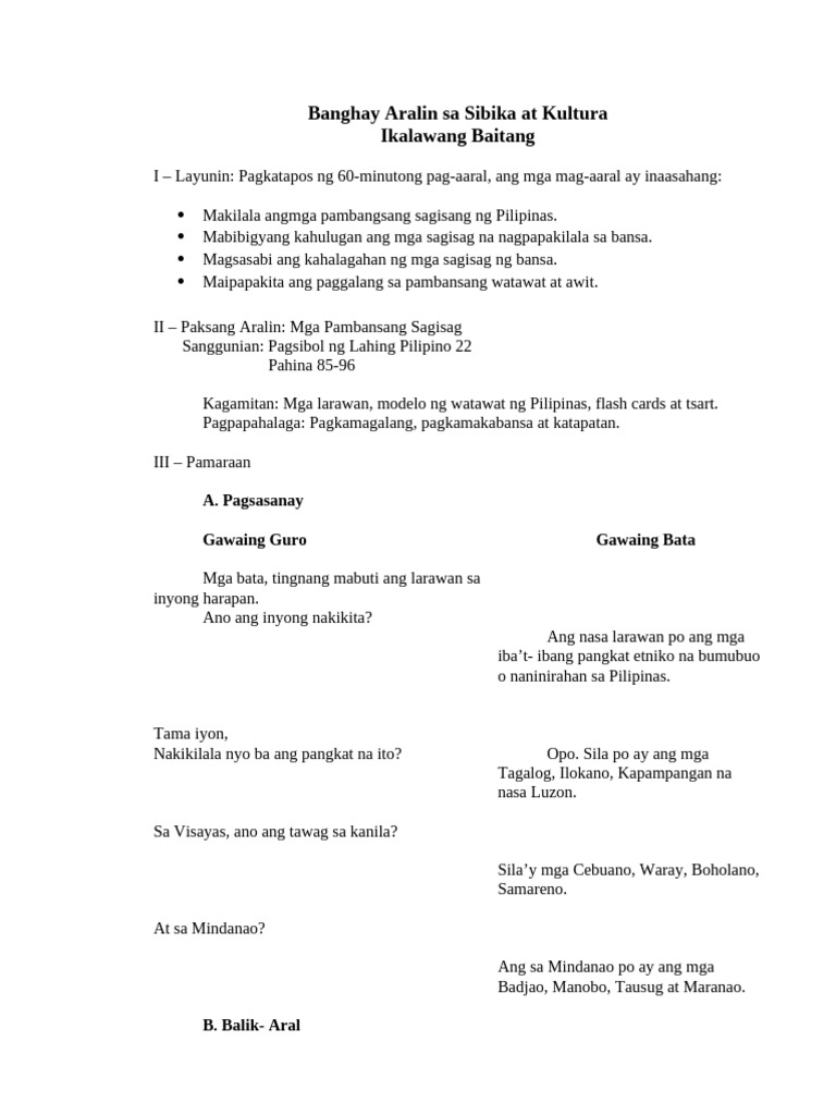 Detailed Lesson Plan For TTL 1 | PDF