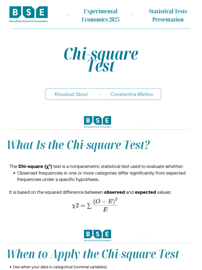 Chi Square Test Presentation | PDF | Chi Squared Test | Categorical ...