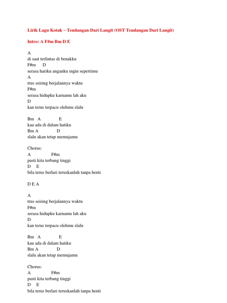 Lirik Lagu Kotak Musical Forms