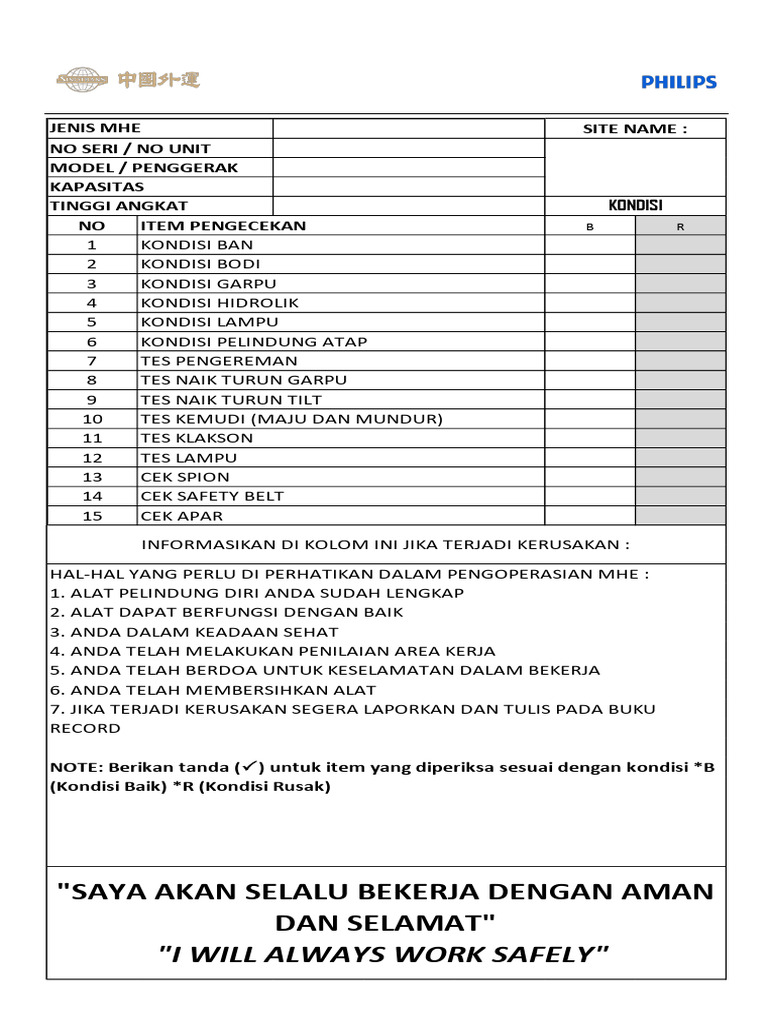 Checklist MHE | PDF