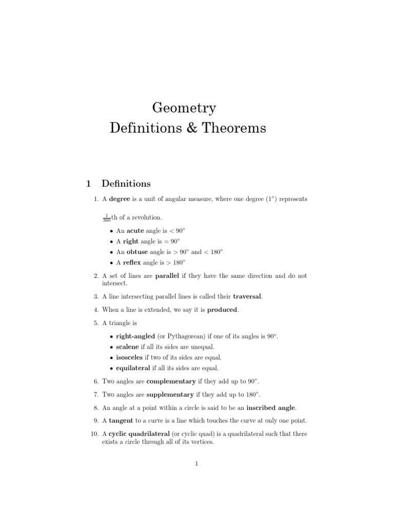 Igcse Math Geometry Revision Notes | PDF | Angle | Circle
