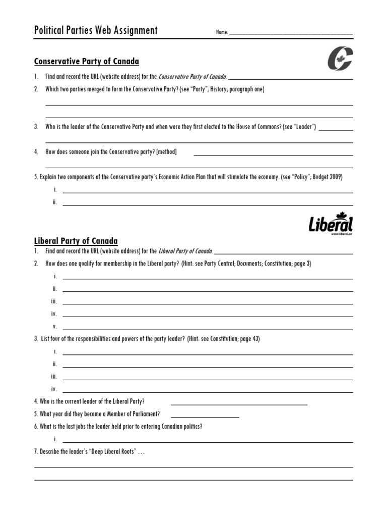 CHV20 - Political Party Internet Assignment-2 | PDF