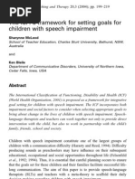 Download The ICF a framework for setting goals for children with speech impairmentpdf by Rita Gonalves SN100401770 doc pdf