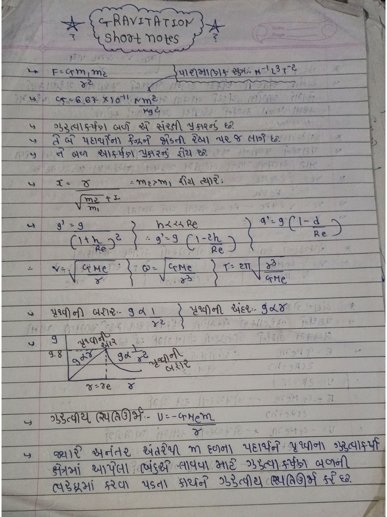 Gravitation Short Note | PDF