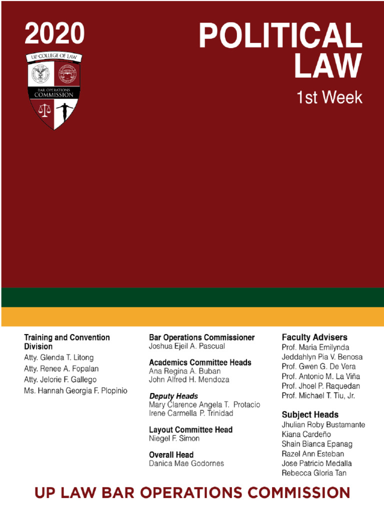 1 2020 UP BOC Political Law Reviewer | PDF | Constitutional Amendment ...