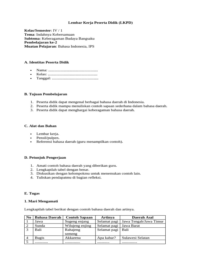 LKPD Tema 3 | PDF