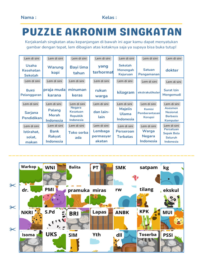 Fix Puzzle Akronim Singkatan | PDF
