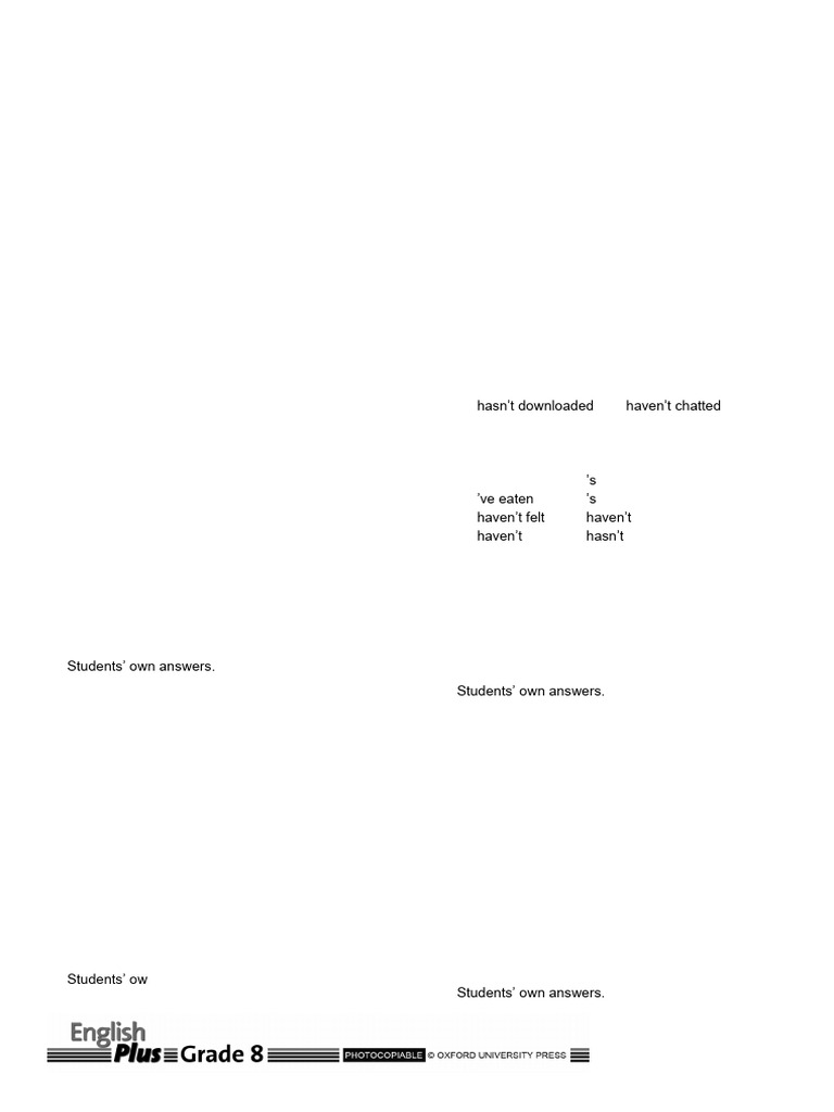 Unit Tests A Answer Key | PDF