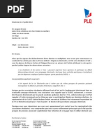 Download Lettre du PLQ au Directeur gnral des lections du Qubec by Radio-Canada SN100402727 doc pdf